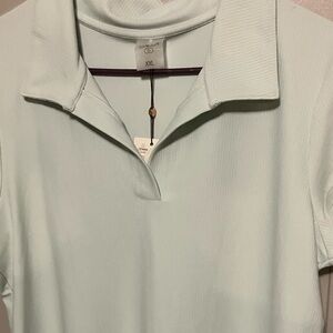 Alia Short Sleeve Polo Tee in Light Mint